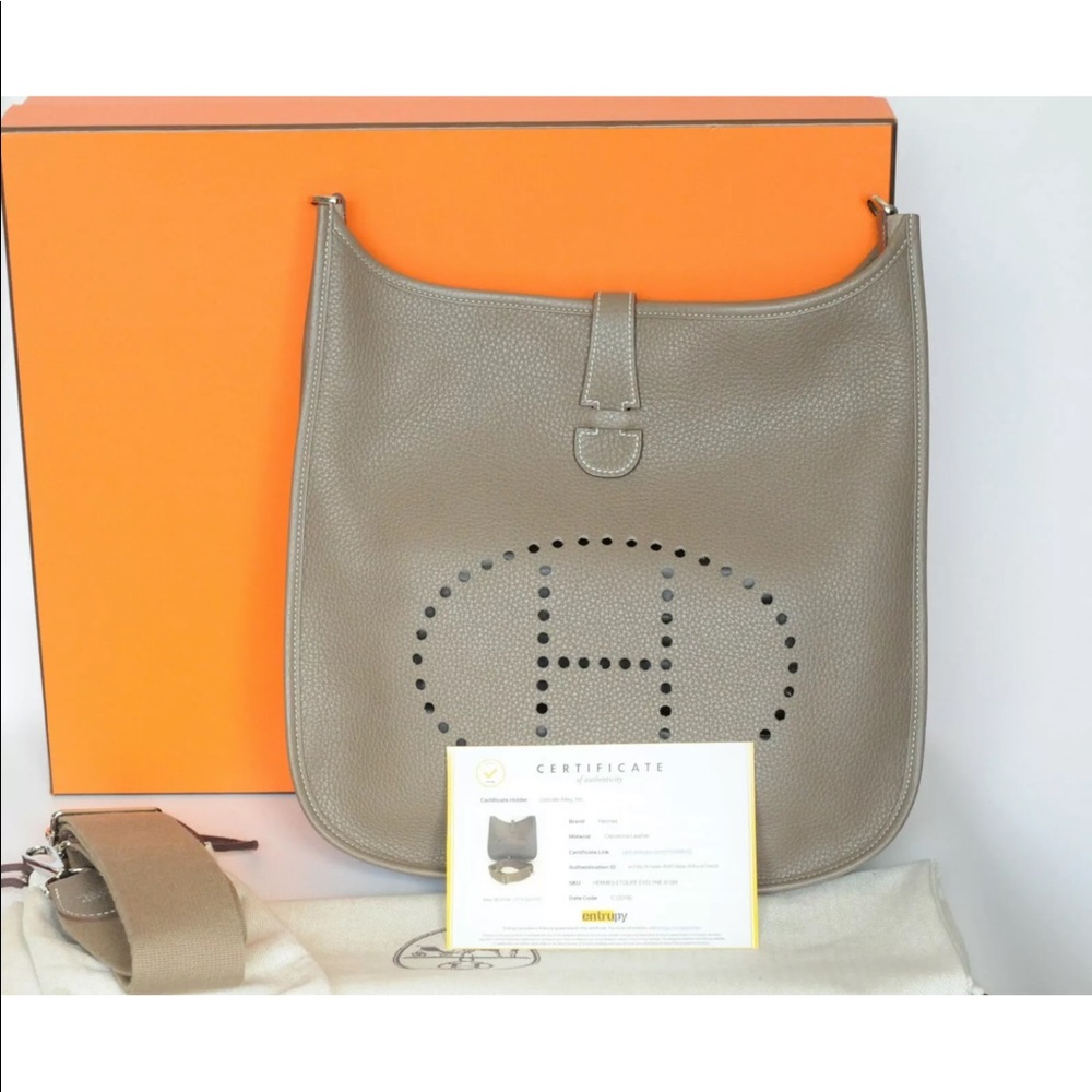 HERMÈS EVELYNE lll ETOUPE -ENTRUPY AUTHENTICATED